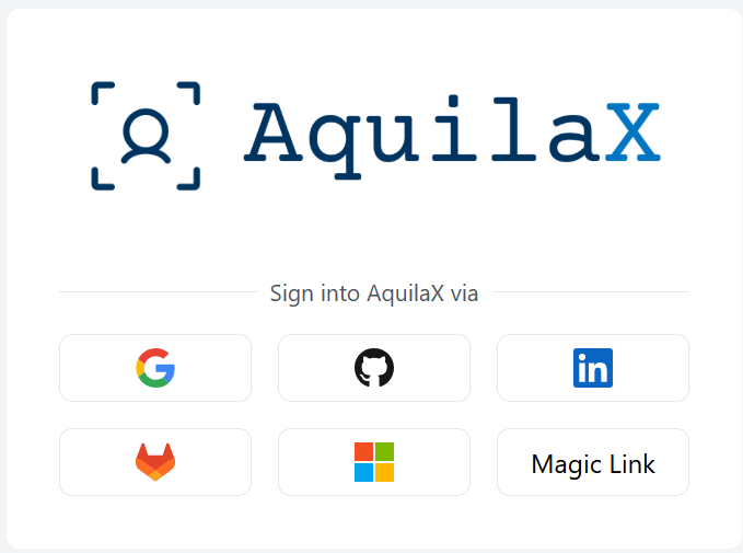 AquilaX Login Screen